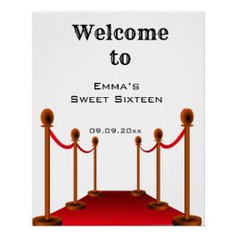 ブラックエレガントレッドカーペットスイート16誕生日へようこそ ポスター