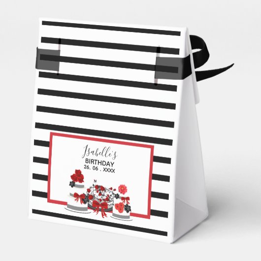 ブラックエレガントレッド75th誕生日パーティーありがとう フェイバーボックス (裏面サイド)