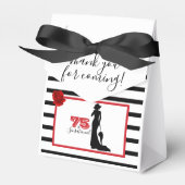 ブラックエレガントレッド75th誕生日パーティーありがとう フェイバーボックス (正面サイド)