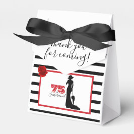 ブラックエレガントレッド75th誕生日パーティーありがとう フェイバーボックス