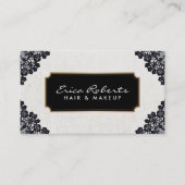 ブラックエレガントレースヴィンテージ美しいサロン 名刺 (正面)