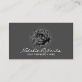 ブラックエレガントロータスフラワー美しいサロン&スパ 名刺 (正面)