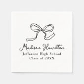 ブラックエレガントヴィンテージボウ卒業 スタンダードカクテルナプキン (正面)