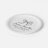 ブラックエレガントヴィンテージボウ卒業 ペーパープレート (アングル)