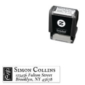 ブラックエレガントヴィンテージモノグラム差出人住所 セルフインキングスタンプ (インサイチュ)