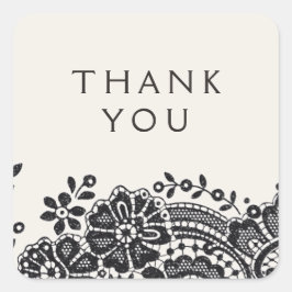 ブラックエレガントヴィンテージレース結婚式の引き出物 スクエアシール