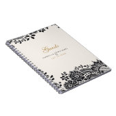 ブラックエレガントヴィンテージレ結婚ースのゲストブック ノートブック (右側)