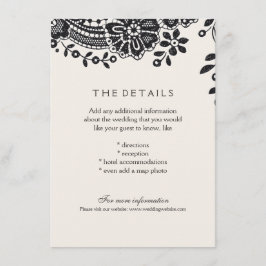 ブラックエレガントヴィンテージレ結婚ースの詳細カード エンクロージャーカード