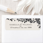 ブラックエレガントヴィンテージレ結婚ース差出人住所 ラベル (インサイチュ)