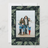 ブラックエレガント上のクリスマスの枝 |写真 シーズンカード (正面)