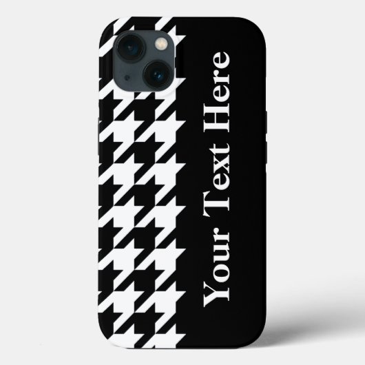 ブラックエレガント千鳥格子のとカスタム文字 Case-Mate iPhoneケース (裏面)