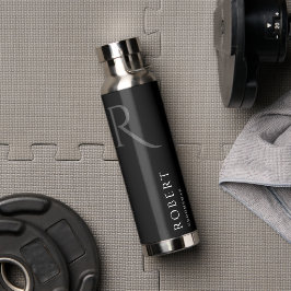 ブラックエレガント名前をカスタムする&モノグラムウォーターボトル ウォーターボトル