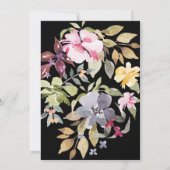 ブラックエレガント水彩美しいウェディング 招待状 (裏面)