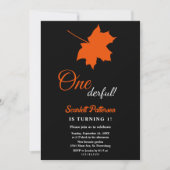 ブラックエレガント紅葉ズボホシック1st誕生日 招待状 (正面)