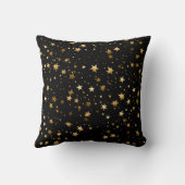 ブラックエレガント装飾用クッションとゴールデンスターズ クッション (裏面)