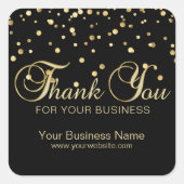 ブラックエレガント金ゴールドお世話になっております スクエアシール (正面)