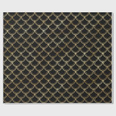 ブラックエレガント金ゴールドきらめくマーメイドはかりで測誕生日 ラッピングペーパー (フラット)