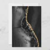 ブラックエレガント金ゴールドアゲイト結婚式招待状 招待状 (裏面)