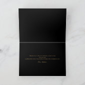 ブラックエレガント金ゴールドアゲート誕生日パーティー サンキューカード (内部)