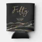 ブラックエレガント金ゴールドアゲート50th誕生日パーティー 缶クーラー (正面)