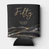 ブラックエレガント金ゴールドアゲート50th誕生日パーティー 缶クーラー (裏面)