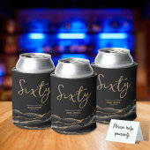 ブラックエレガント金ゴールドアゲート60th誕生日パーティー 缶クーラー