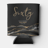 ブラックエレガント金ゴールドアゲート60th誕生日パーティー 缶クーラー (正面)