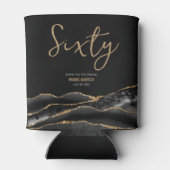 ブラックエレガント金ゴールドアゲート60th誕生日パーティー 缶クーラー (裏面)