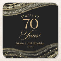 ブラックエレガント金ゴールドアゲート70th誕生日パーティー