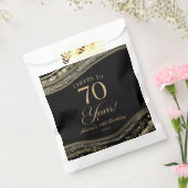 ブラックエレガント金ゴールドアゲート70th誕生日パーティー フェイバーバッグ (封をした状態)