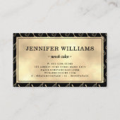 ブラックエレガント金ゴールドウィスクベーキング 名刺 (裏面)