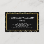 ブラックエレガント金ゴールドウィスクベーキング 名刺 (裏面)