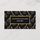 ブラックエレガント金ゴールドウィスクベーキング 名刺 (正面)