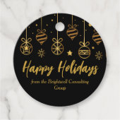 ブラックエレガント金ゴールドカスタムビジネスホリデーパーティー フェイバータグ (正面)