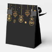 ブラックエレガント金ゴールドカスタムビジネスホリデーパーティー フェイバーボックス (裏面サイド)