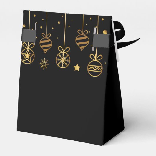 ブラックエレガント金ゴールドカスタムビジネスホリデーパーティー フェイバーボックス (裏面サイド)