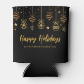 ブラックエレガント金ゴールドカスタムビジネスホリデーパーティー 缶クーラー (正面)
