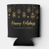 ブラックエレガント金ゴールドカスタムビジネスホリデーパーティー 缶クーラー (裏面)