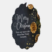 ブラックエレガント金ゴールドカスタム会社クリスマス オーナメントカード (右)