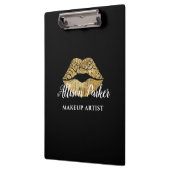 ブラックエレガント金ゴールドキスリップメイクアップアーティスト クリップボード (左)