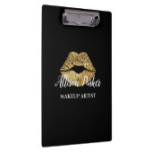 ブラックエレガント金ゴールドキスリップメイクアップアーティスト クリップボード (右)