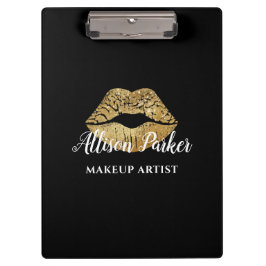 ブラックエレガント金ゴールドキスリップメイクアップアーティスト クリップボード