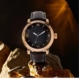 ブラックエレガント金ゴールドクラシックモノグラムの 腕時計