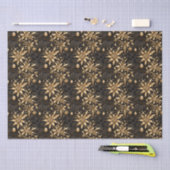 ブラックエレガント金ゴールドクリスマスオーナメントフローラ 薄葉紙 (クラフト)