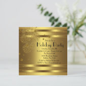 ブラックエレガント金ゴールドクリスマスパーティの招待状 招待状 (スタンド正面)