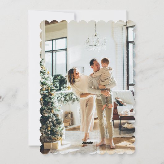 ブラックエレガント金ゴールドクリスマスベルススノーフレーク写真 シーズンカード (裏面)