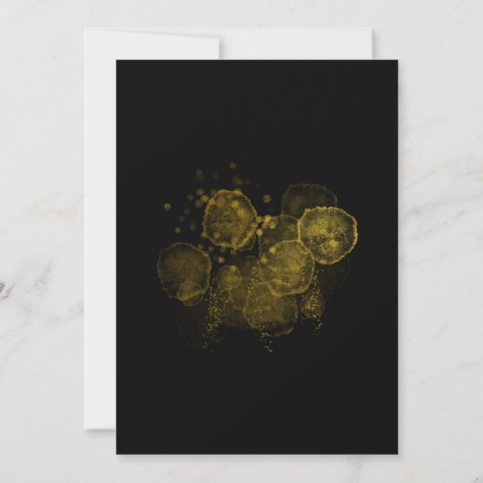 ブラックエレガント金ゴールドクリスマスホリデーパーティー 招待状 (裏面)