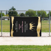 ブラックエレガント金ゴールドクルーズドア誕生日 横断幕 (インサイチュ)