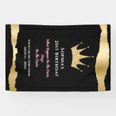 ブラックエレガント金ゴールドクルーズドア誕生日 横断幕 (横)