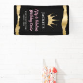 ブラックエレガント金ゴールドクルーズドア50誕生日 横断幕 (インサイチュ)